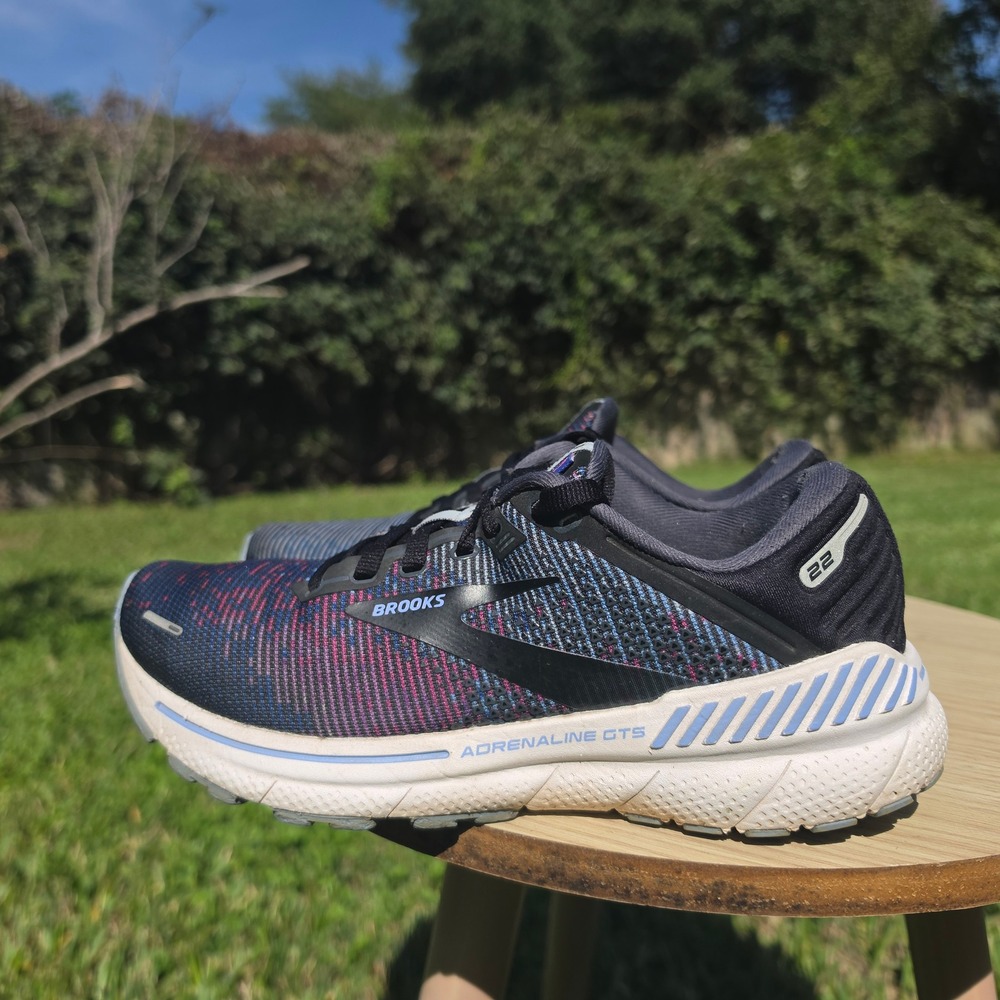 Brooks Adrenaline GTS 22 Womens Running Shoes Navy Purple Pink Stability Shoe - Picture 6 of 11